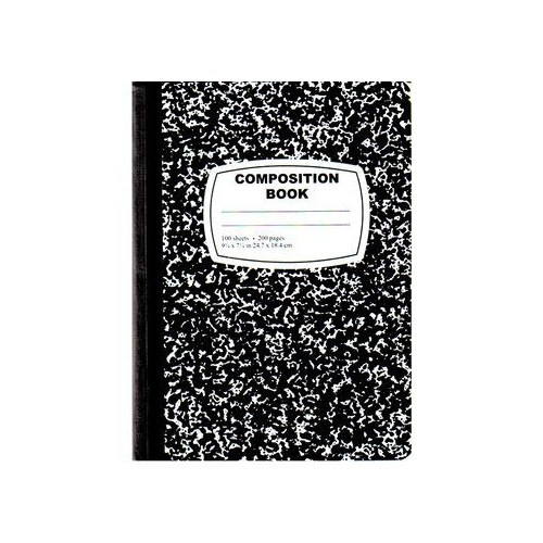 A+ Homework Black Marble Composition Book 80 Sheets