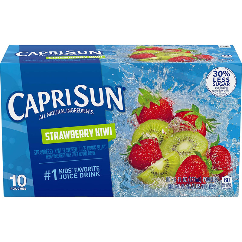 Capri Sun Strawberry Kiwi Flavored Juice Drink Blend, 10 ct - Pouches