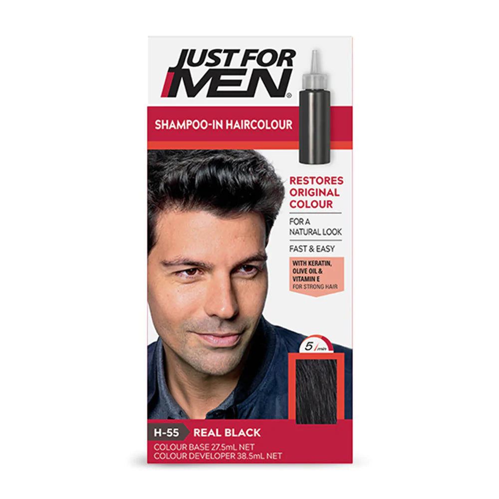 Just for Men Shampoo-In Hair Color, Real Black