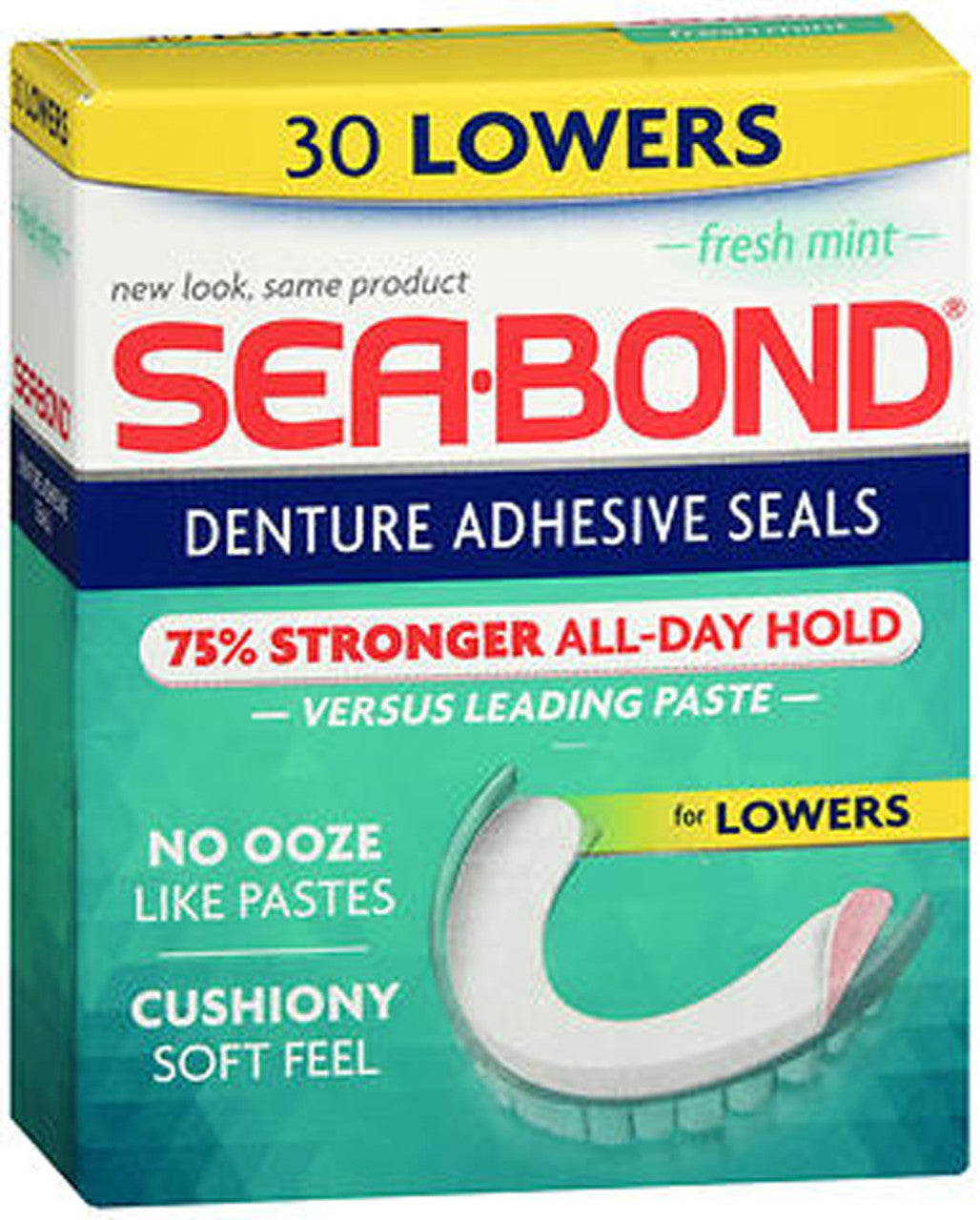 Sea Bond Fresh Mint Denture Fixative - 30ct