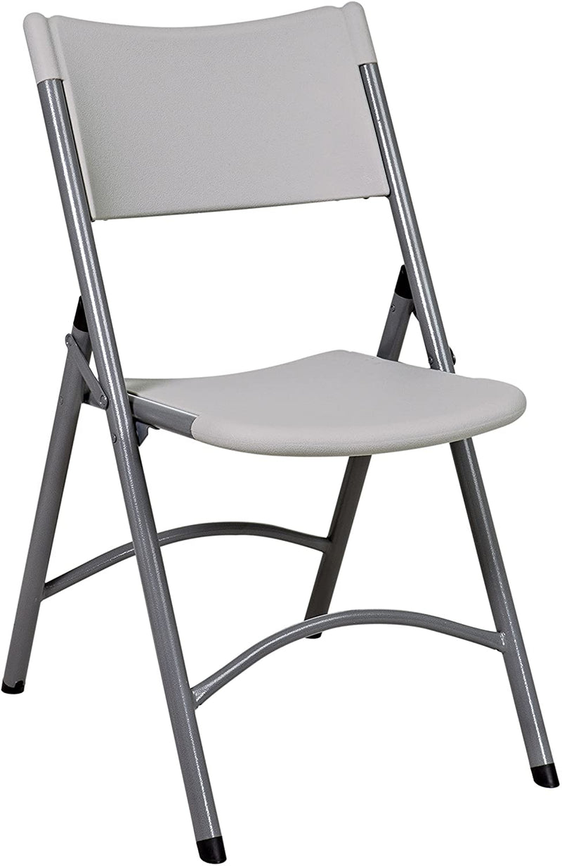 White Plastic (Resin) and Metal Heavy Duty Folding Chair